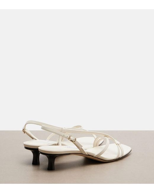 Jimmy Choo White Farris Leather Slingback Sandals