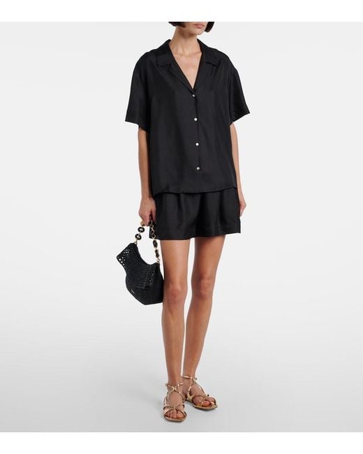 Asceno Black Prague Silk Twill Shirt