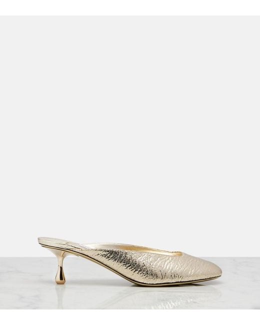 Jimmy Choo Natural Pixie 50 Metallic Mules
