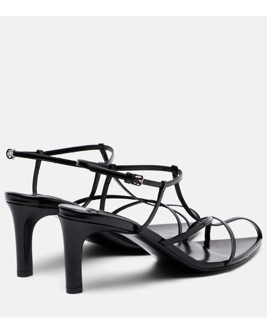 Jil Sander Black Cage Leather Sandals