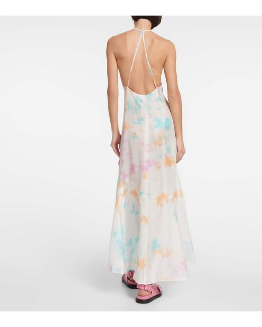 Robe Longue En Soie Anna Kosturova en coloris White