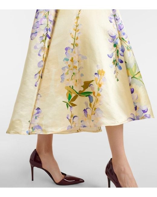LEO LIN Metallic Mariela Linen And Silk Cocktail Dress