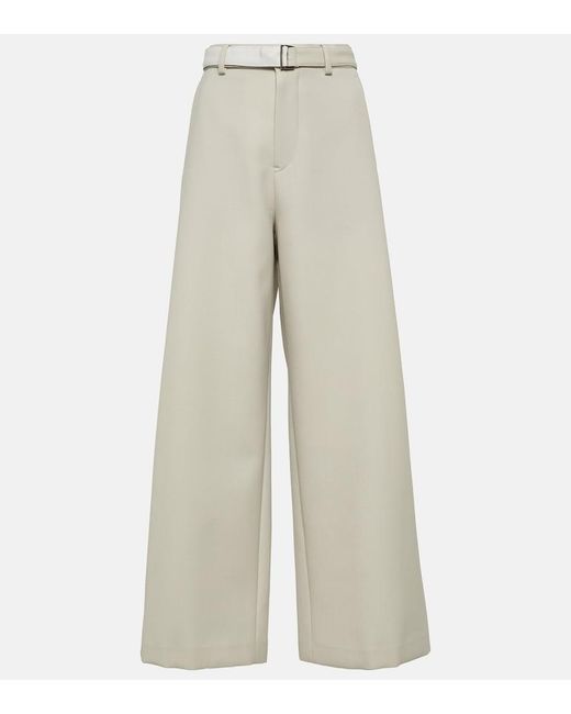 Sacai Natural Wide-Leg Pants