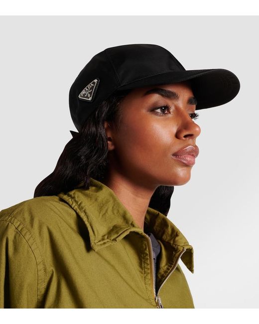 Prada Black Re-Nylon Logo-Plaque Baseball Cap