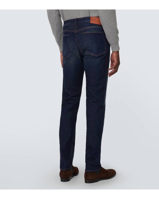 Jeans slim con efecto desgastado Ralph Lauren Purple Label de hombre de color Blue