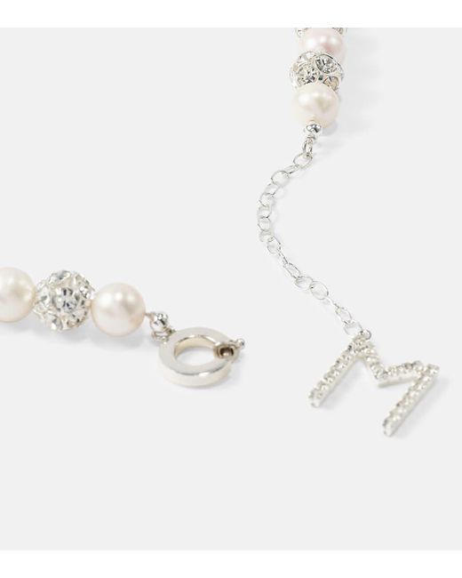 Choker con cristalli e perle di Magda Butrym in White