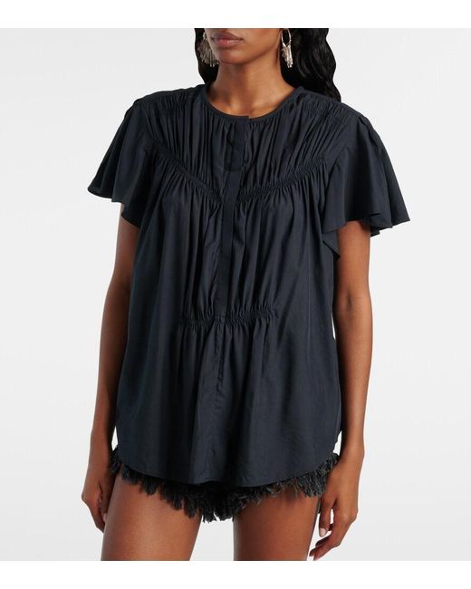 Isabel Marant Black Synda Gathered Top