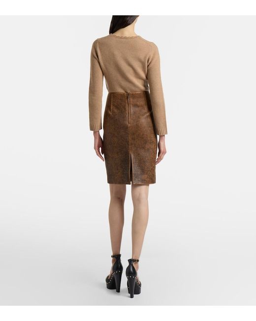 Chloé Brown Leather Miniskirt