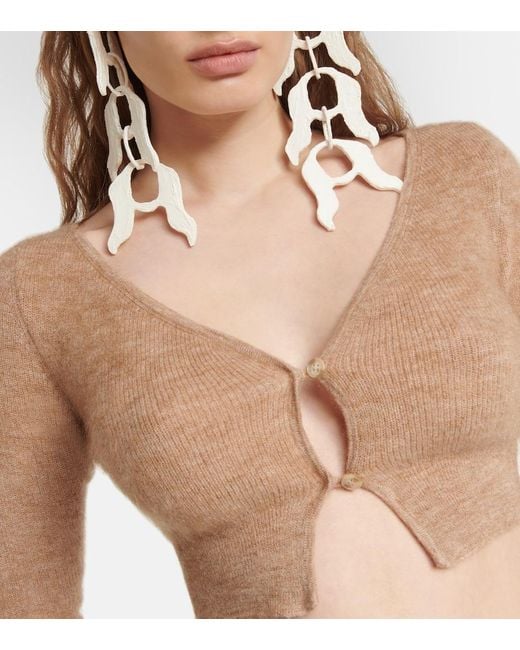 Jacquemus Natural Le Cardigan Alzou Cropped Cardigan
