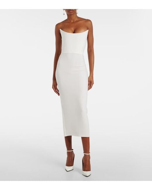Alex Perry White Bridal Midikleid