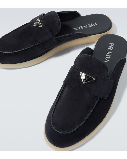 Mules di Prada in Blue da Uomo