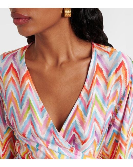 Missoni Orange Zigzag Belted Minidress