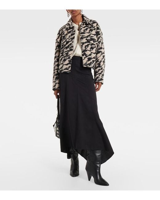 Isabel Marant Black Alona Asymmetric Midi Skirt