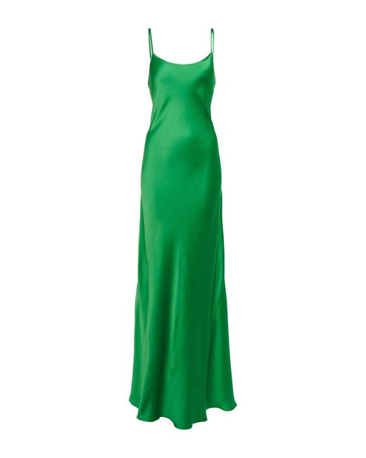 Victoria Beckham Green Satin Slip Maxi Dress