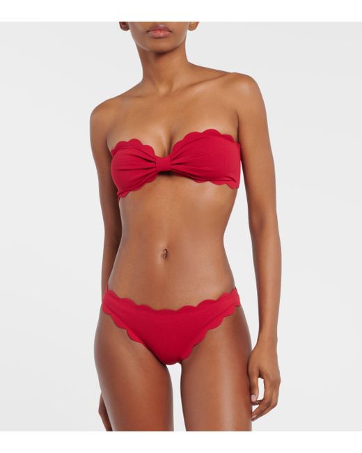 Marysia Swim Red Antibes Bandeau Bikini Top