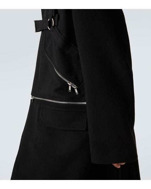 Rick Owens Black Virgin Wool Coat for men
