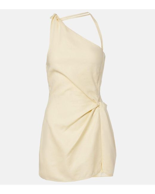 Sir Natural Gathered Halterneck Linen Minidress