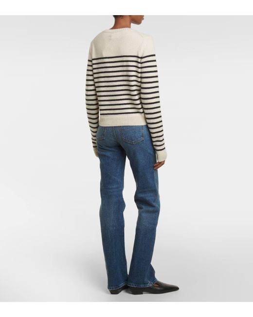 Khaite Natural Diletta Striped Cashmere-knit Jumper