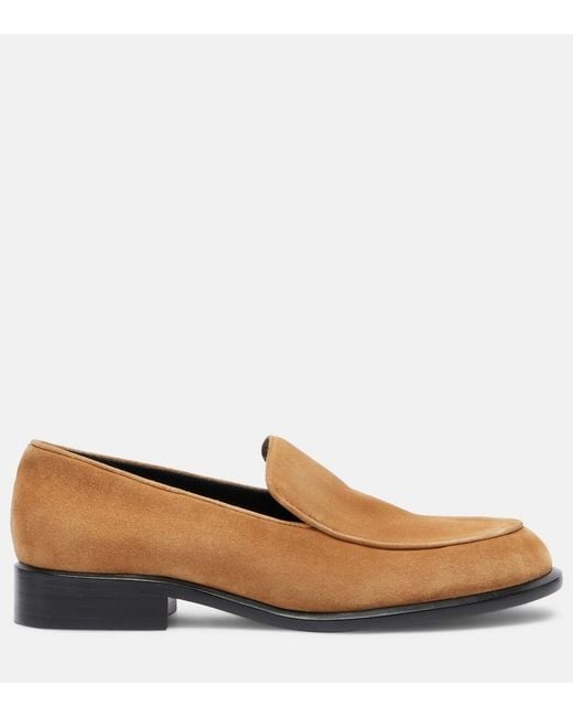 Khaite Brown Miles Suede Loafers