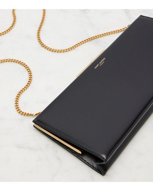 Saint Laurent Black Midnight Small Leather Clutch