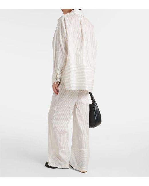 Camisa Saletta de algodon y seda a rayas Max Mara de color White