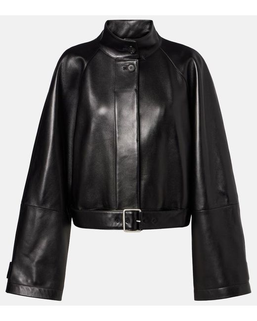 Loewe Black Cropped Leather Jacket