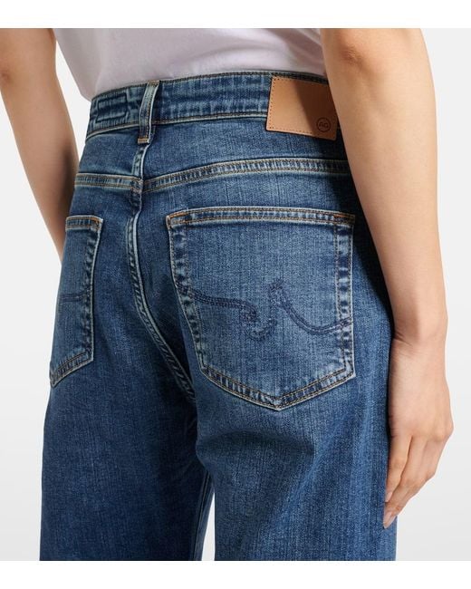 AG Jeans Blue American Low-Rise Straight Jeans