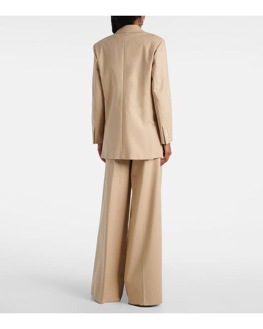 Max Mara Natural Suez Double-Breasted Cotton-Blend Blazer
