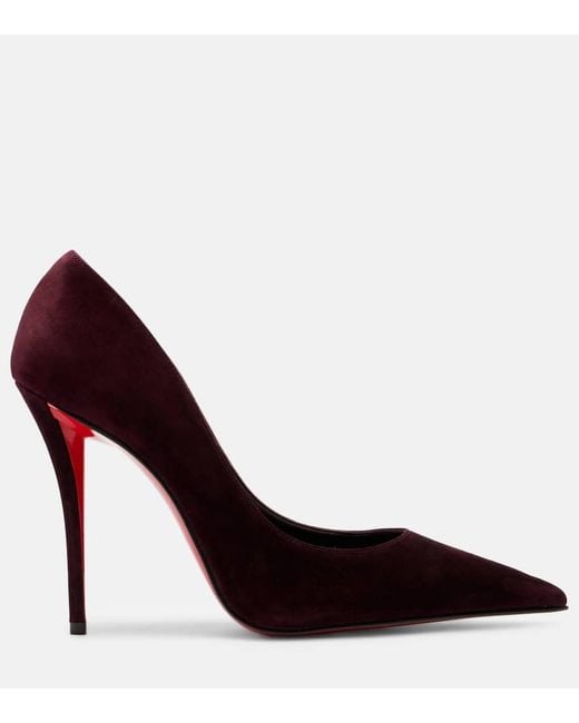 Christian Louboutin Red Miss Z 100 Suede Pumps