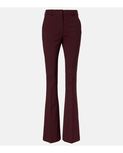 Pantalones Flared Febe En Mezcla De Lana Con Tiro Alto Sportmax
