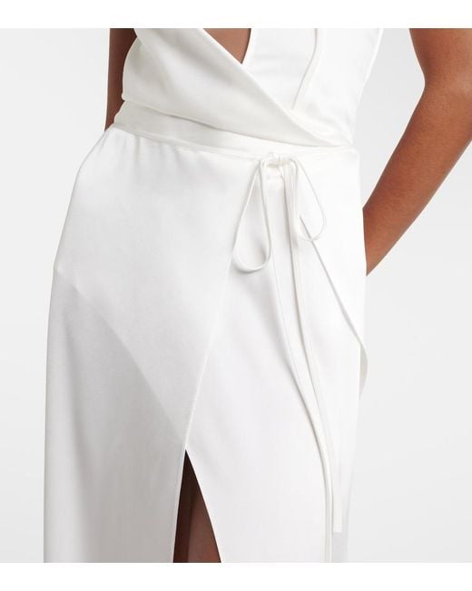 David Koma White Floral-Applique Gown
