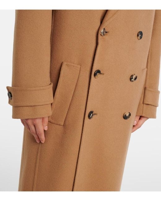 Saint Laurent Brown Cashmere And Wool Coat