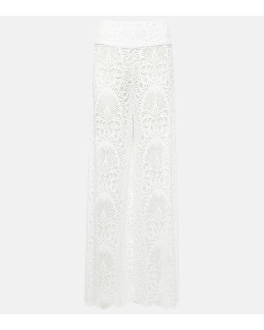 Pantalon ample Charlize en dentelle Alexandra Miro en coloris White