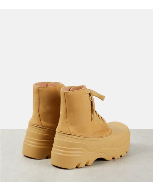 Loewe Natural Field Leather Ankle Boots