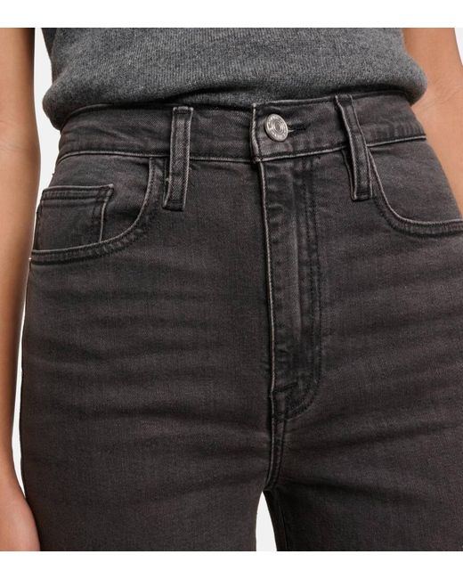 FRAME Gray High-Rise Wide-Leg Jeans Le Jane