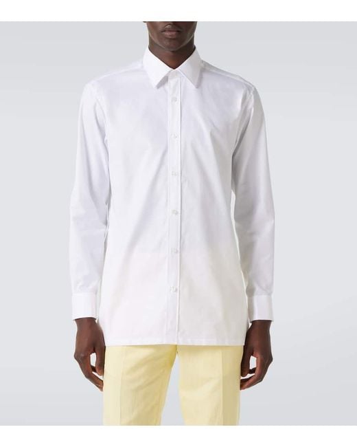 Charvet White Cotton Poplin Shirt for men