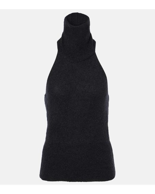Magda Butrym Black Turtleneck Mohair-Blend Top