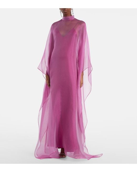 Taller Marmo Purple Sphinx Semi-Sheer Organza Gown