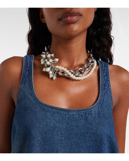 Simone Rocha Blue Distressed Denim Minidress