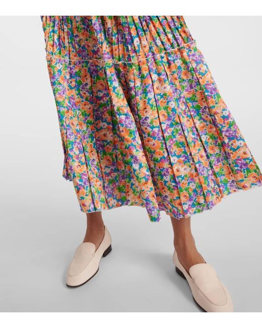 Vestido midi plisado floral Plan C de color Multicolor
