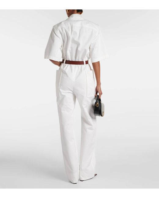 Combi-pantalon en coton Saint Laurent en coloris White