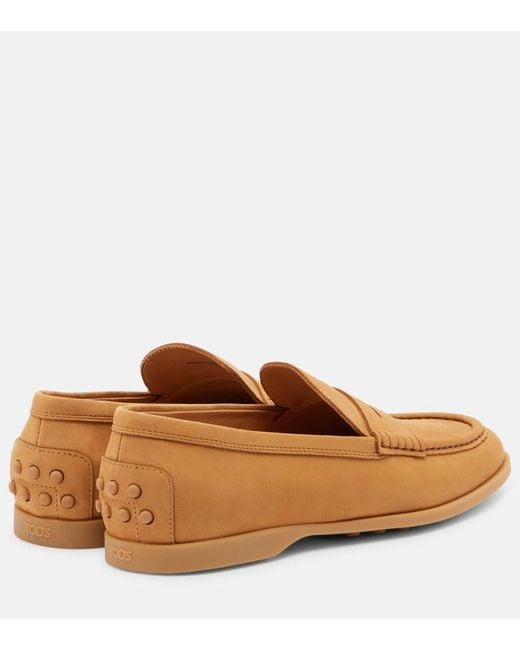 Tod's Brown Gommino Suede Penny Loafers
