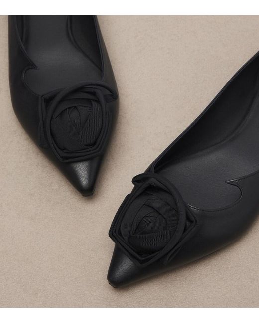 Roger Vivier Black I Love Vivier Leather Ballet Flats