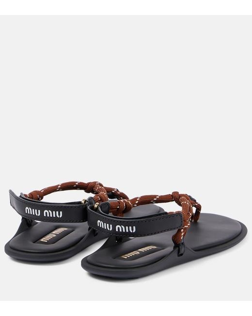 Miu Miu Black Cord Riviere Sandals