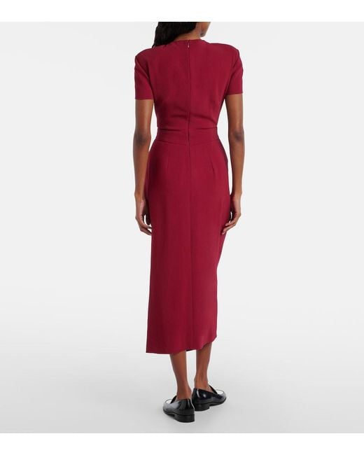 Givenchy Red Asymmetrical Draped Midi Dress
