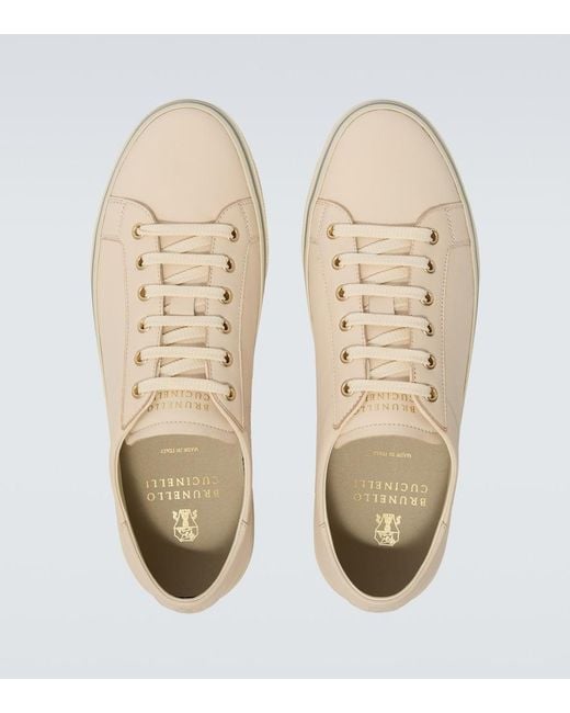 Brunello Cucinelli White Leather Sneakers for men