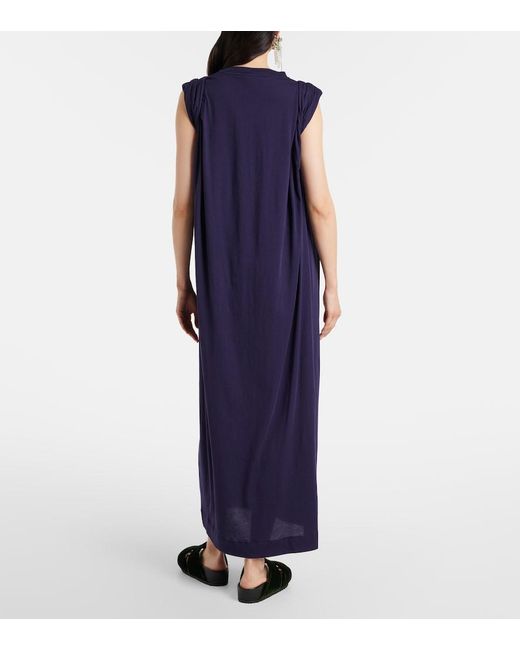 Dries Van Noten Blue Cotton Midi Dress