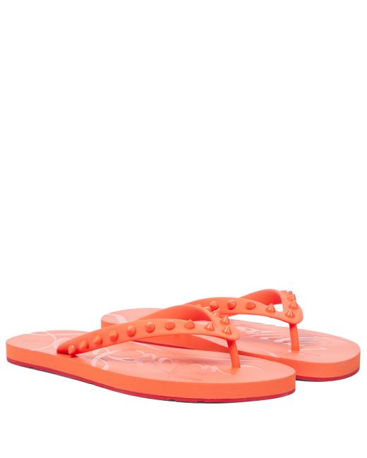 Exclusivo en Mytheresa - chanclas Loubi Flip Christian Louboutin de Caucho  de color Naranja | Lyst