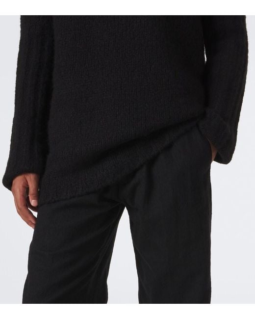 Rick Owens Black Hooded Cashmere And Silk Sweater for men