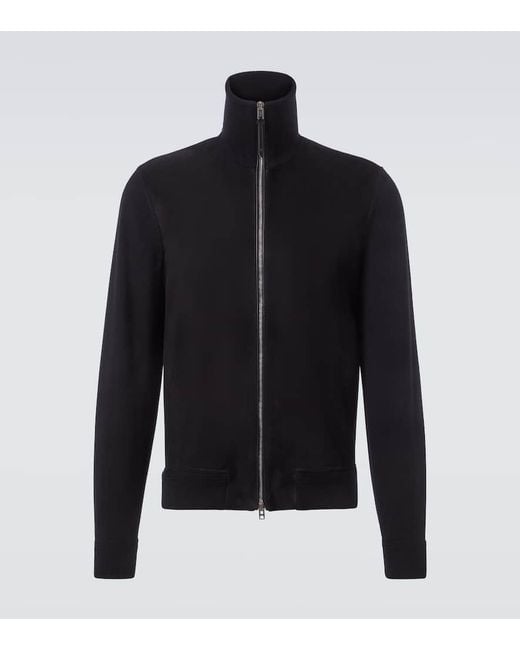 Tom Ford Jacke Aus Einem Wollgemisch Mit Veloursleder in Black für Herren
